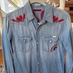 Mother Denim Shirt With Embroidery